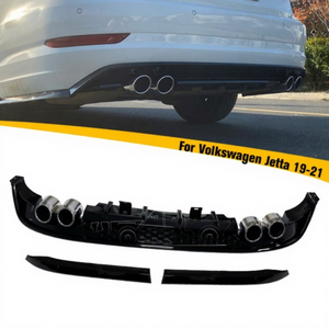 HS Car PowerParts Carbon Fiber Look Rear Bumper Diffuser <strong>Spoiler</strong> Lip Splitter for VW <strong>Jetta</strong> Volkswagen Sagitar MK7 2019 2020 2021 - Product Image 1