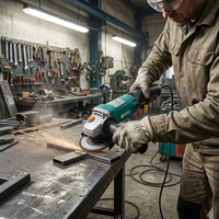 Meuleuse d'angle industrielle à vitesse variable 125 mm 1100 W 4000~11000 tr/min, outil électrique pour la découpe de métaux et le polissage de surfaces