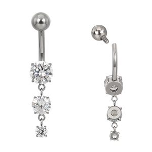 GZN <span class=keywords><strong>Anello</strong></span> da <span class=keywords><strong>Ombelico</strong></span> Estivo alla Moda in Titanio con Zirconi Cubici Pendenti, Combinazione di Anelli da <span class=keywords><strong>Ombelico</strong></span> all'Ingrosso - Product Image 5