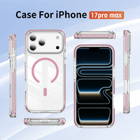 Coques de téléphone portable ultra-fines, transparentes, magnétiques, antichoc, avec charge sans fil, en TPU+PC IMD pour iPhone 12 13 14 15 16 17 18