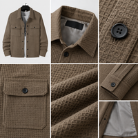 Veste Chemise Homme Personnalisée OEM, Grande Taille Décontractée à Manches Longues pour l'Automne, Vêtement d'Extérieur Léger et Tendance en Gros