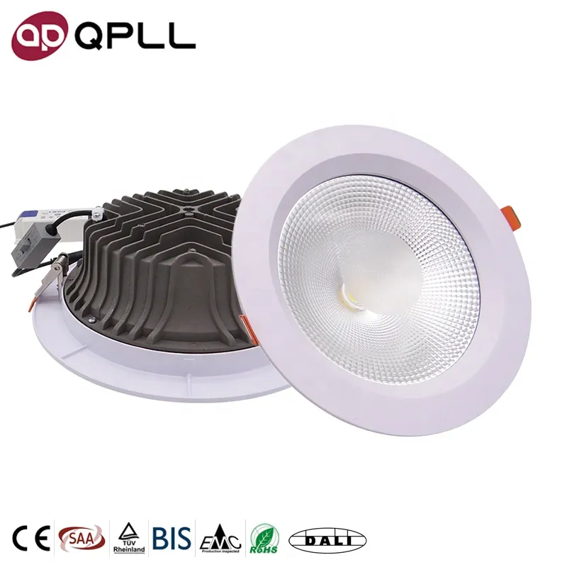 Lampu tersembunyi dalam ruangan, lampu sorot bawah bulat 3CCT komersial 7W 10W 15W 20W 30W LED COB skala dapat diredupkan