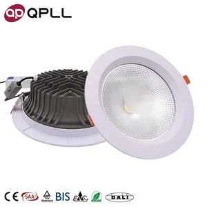 Spot rond d'intérieur commercial 3CCT vers le bas encastré 7W 10W 15W 20W 30W LED COB dali downlight dimmable