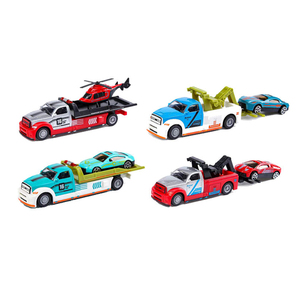 Juguete de Camión y Remolque 2 en 1, Modelo de Coche Retro de Simulación, Juguete de Vehículo de <span class=keywords><strong>Transporte</strong></span> Plano de Metal Fundido a Presión - Product Image 5