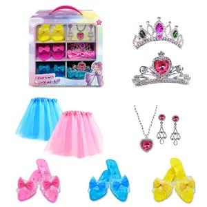 Prinses Rollenspel Speelgoed Set Jurk Up Meisje Speelgoed Set Sieraden Party Jurk Kroon Meisjes Pretend Play Speelgoed Set