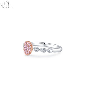 Anillos de Diamantes Rosados de Lujo de Alta Gama, Serie de Oro Blanco Sólido de 18K con Diamantes Naturales Reales, Anillo de Compromiso para Pareja, Superventas - Product Image 2