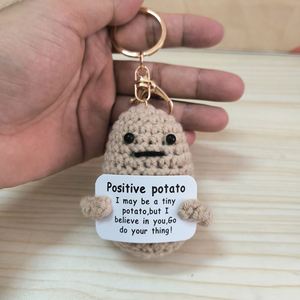 Mini poupée en laine tricotée en forme de pomme de terre, mignonne et optimiste, pour décoration maison et voiture, porte-clés, cadeau, jouet, pendentif de clé - Product Image 3