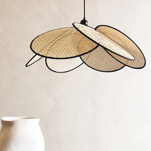 ثريا راتان على الطراز الياباني الحديث لشرفة المنزل مصباح بسيط مزخرف لمدخل المعيشة - Product Image 5