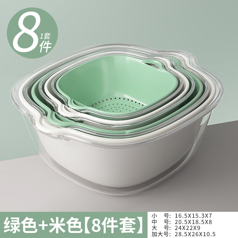 Off-white and matcha green [Mixed Color 8-Piece Set]