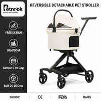 Poussette pour animaux de compagnie pliable à une main, en métal, légère, chariot pour chat et chien, poussette de voyage portable, roues amortissantes, capacité de 30 kg, toutes saisons