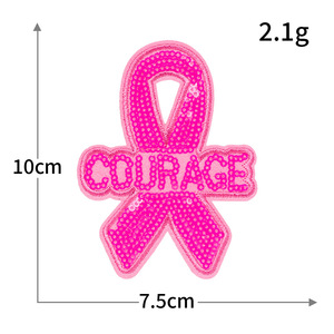 Set di 16 Toppe Termoadesive con <span class=keywords><strong>Nastro</strong></span> Rosa per la Consapevolezza sul Cancro al Seno, Patch Ricamate con Paillettes per Abbigliamento, Borse, Eventi di Sensibilizzazione - Product Image 6