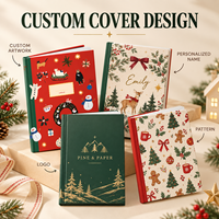Carnet à couverture rigide personnalisé, journal de Noël avec pages lignées, couverture imprimée mignonne et festive, cadeau de Noël, carnet pour écrire