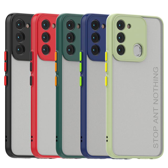 Anti Fall Cases Camera Protection Smoke Translucent Bumper Phone Case for Tecno Spark 6 Go 7 8 9 Pro 9t Pova 3 2 Pop6 Back Cover