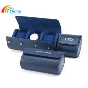 3 Slots PU Leather <b>Watch</b> Roll <b>Case</b>, Custom Logo Travel <b>Watch</b> Storage Box, Portable <b>Watch</b> Display Organizer for Men, Factory Dire - Product Image 3