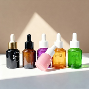 Luxury Custom Skin Care Hair Oil Glass <b>Dropper</b> <b>Bottle</b> 15ml 30ml Slanted Shoulder Essential Oils Packaging 1oz 2oz - Product Image 1