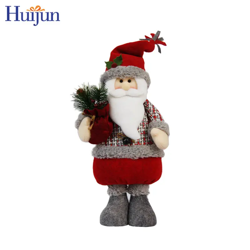 Groothandel Custom 18 Inch Santa Claus Sneeuwpop Rendier Elanden Pluche Kerst Beeldje Kerstpop