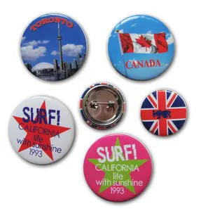 Custom Design Logo Printing Round Tin Button Pin Badges
