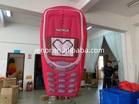 Modèle de téléphone portable gonflable rose, éclairage, téléphone portable Nokia gonflable pour la publicité en extérieur
