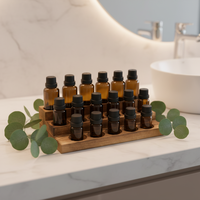 Support de présentation d'huiles essentielles en bois sur 3 niveaux, organisateur d'huiles essentielles en bois pour 17 flacons
