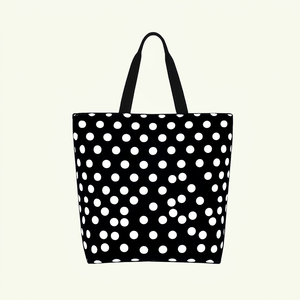 Bolsa de compras de lona reutilizable, plegable, de tamaño mediano, con logotipo personalizado, estilo geométrico retro para mujer, para viaje. - Product Image 3
