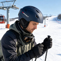 Casque de ski/snowboard pour adultes certifié CE VMAXET, demi-visage, léger, en matériau PC+EPS, fermeture à boucle réglable, sécurité 12