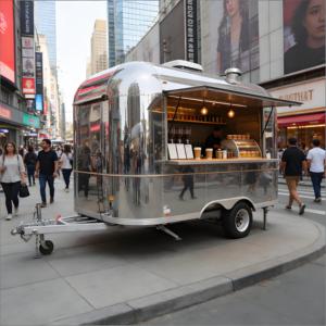 Remorque alimentaire remorquable style Detroit pour hot-dogs, avec viande de bœuf en boîte naturelle, cœur de bœuf, chili et bonbons, pour les travailleurs de l'automobile, en acier inoxydable - Product Image 1