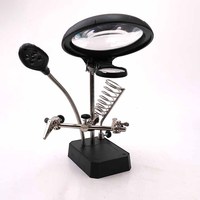 LED Light Table Desktop Magnifier with Helping Hand for Repairs Desktop Magnifying Glass