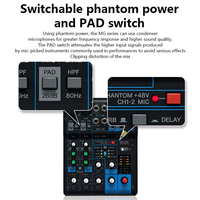 MG06X Table de Mixage Audio Numérique Professionnelle à 2 Canaux, Console de Mixage Stéréo pour Équipement USB Vidéo et Éclairage