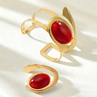 Ensemble de bracelet et bague en spirale de perles de petite taille - Accessoires à la mode, individualistes et polyvalents YU-0364