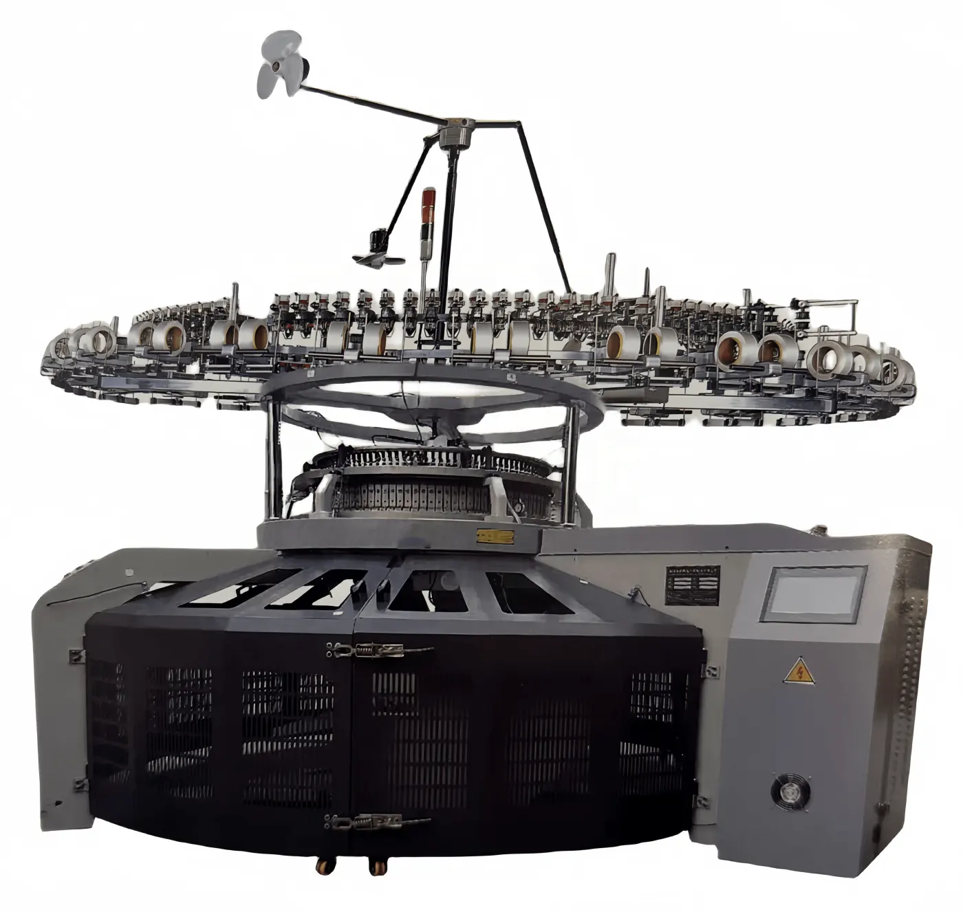 HuanS yuvarlak örgü makinesi Ultra yüksek hızlı kesit açık genişlik tek Jersey büyük dairesel makine fabrika sahipleri