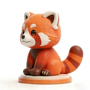 Figurine en résine de panda roux à queue bouclée, mignonne et apaisante. Cette sculpture a été sculptée et moulée par Bozhiyi. - Product Image 2