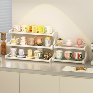 Multi Tiered Tabletop Cup Holder 3 Layer Acrylic Storage <b>Rack</b> For <b>Kitchen</b> Desktop Display - Product Image 1