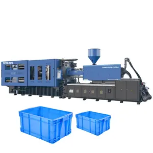 Cheap china reliable Sanshun 400ton A100 plastic fruit vegetable crate making injection molding molding machine price