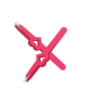 Pince à épiler professionnelle en acier inoxydable de haute qualité, à pointe inclinée, en forme de cœur rose, pour cils et sourcils, outil de soin de beauté, modèle Fettle Med - Product Image 1