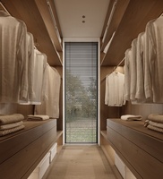 Armoire moderne et durable en bois avec éclairage LED, système de meubles de chambre écologique