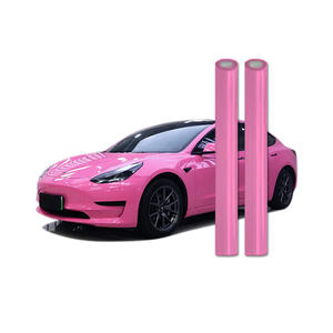 Rouleau de vinyle PET rose ultra brillant avec changement de couleur Autocollants pour voiture Bâton sec Film d'emballage pour voiture Films de voiture à dégagement d'air - Product Image 1