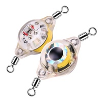 Lampe LED de pêche à double anneau pivotant The Brave Sports, style américain, avec bouton lumineux, pour attirer les poissons, matériel de pêche en plastique, vente en gros