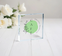 Bloque de Acrílico Transparente con Logotipo de Marca Personalizado Impreso con UV, Bloque de Exhibición de Acrílico Sólido, Adorno de Escritorio, Regalo Promocional Empresarial