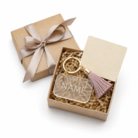 Personalisierter Acryl-Namensschlüsselanhänger Geburtstagsgeschenk-Set mit Quaste Grußkarte Großhandel Party-Gastgeschenk