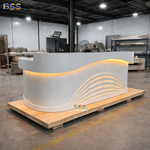 Mostrador de <span class=keywords><strong>recepcionista</strong></span> médico de Corian personalizado, mostrador de información hospitalaria de diseño moderno, mostrador de recepción de clínica Dental único - Product Image 6