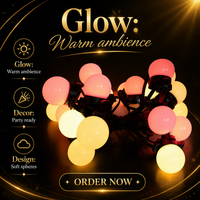 Lámpara Decorativa LED de Globo de 50 mm, Programable, a Todo Color, Compatible con SPI DMX, IP67, Resistente a la Intemperie, para Exteriores, Festividades y Paisajes