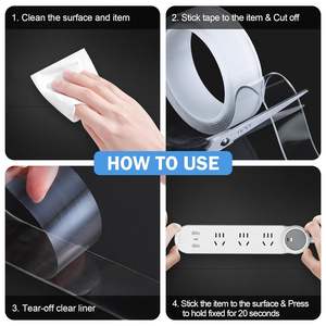 Lavable <span class=keywords><strong>Transparente</strong></span> Reutilizable Extraíble Heavy Duty <span class=keywords><strong>Cinta</strong></span> de <span class=keywords><strong>doble</strong></span> cara Nano Ivy Grip Tape - Product Image 5