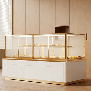 Vetrina Espositiva Professionale Commerciale di Lusso per <span class=keywords><strong>Pasticceria</strong></span> e Torte, Bancone Espositore per Pane con Illuminazione a LED - Product Image 1