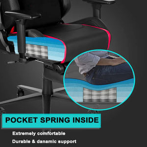 Luxe haut dossier Premium noir Pvc cuir réglable 3D accoudoirs 180 inclinable zéro gravité chaise de jeu 1 pièce livraison gratuite - Product Image 5