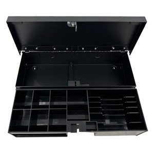 HER-<span class=keywords><strong>170</strong></span> Tiroir-caisse à couvercle rabattable sécurisé et coffre-fort pour comptoir de point de vente-Conception robuste avec serrure à clé, plateau-caisse et fente de dépôt - Product Image 1