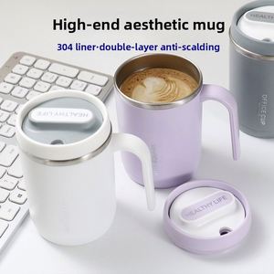 304 Stainless Steel Vacuum Insulated Cylindrical <b>Mug</b> with Lid and Straw for Student Office Use Festival Gift - Product Image 2