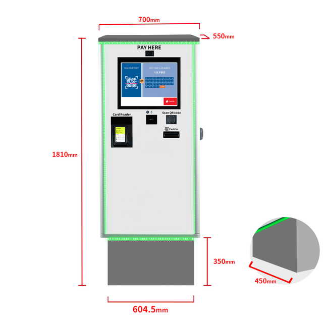 Fully Automatic Payment Station Machine With Banknote Coin Credit Card Online Self Service System for Parking Lot