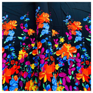 Nigéria conception qualité Vintage crêpe matériaux 120GSM Super doux imprimé Polyester Spandex tissu pour robes - Product Image 2