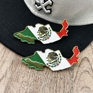 Épingles à drapeau en émail métallique, forme de carte du Mexique, des États-Unis et du Canada, accessoires pour chapeaux, souvenirs, tête ronde de 16 mm, matériau en alliage, usage général - Product Image 4