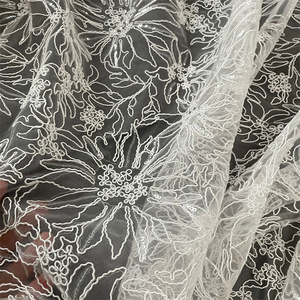 Factory Direct Cheap Flower <strong>Corded</strong> Chemical Lace Embroidery Fabric - Product Image 6